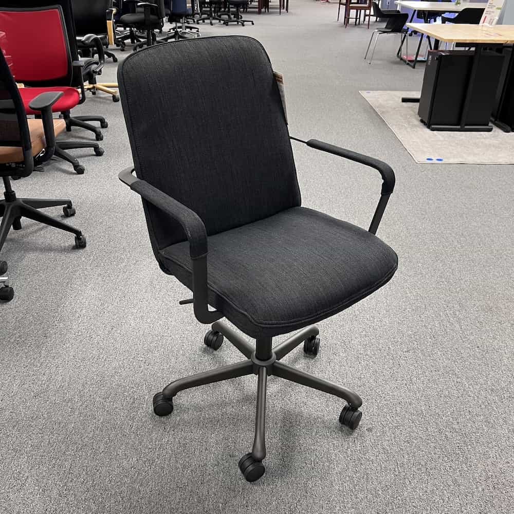 grey upholstered mid back executive chair