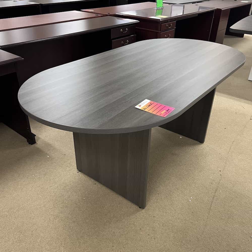 6 ft grey laminate racetrack conference table