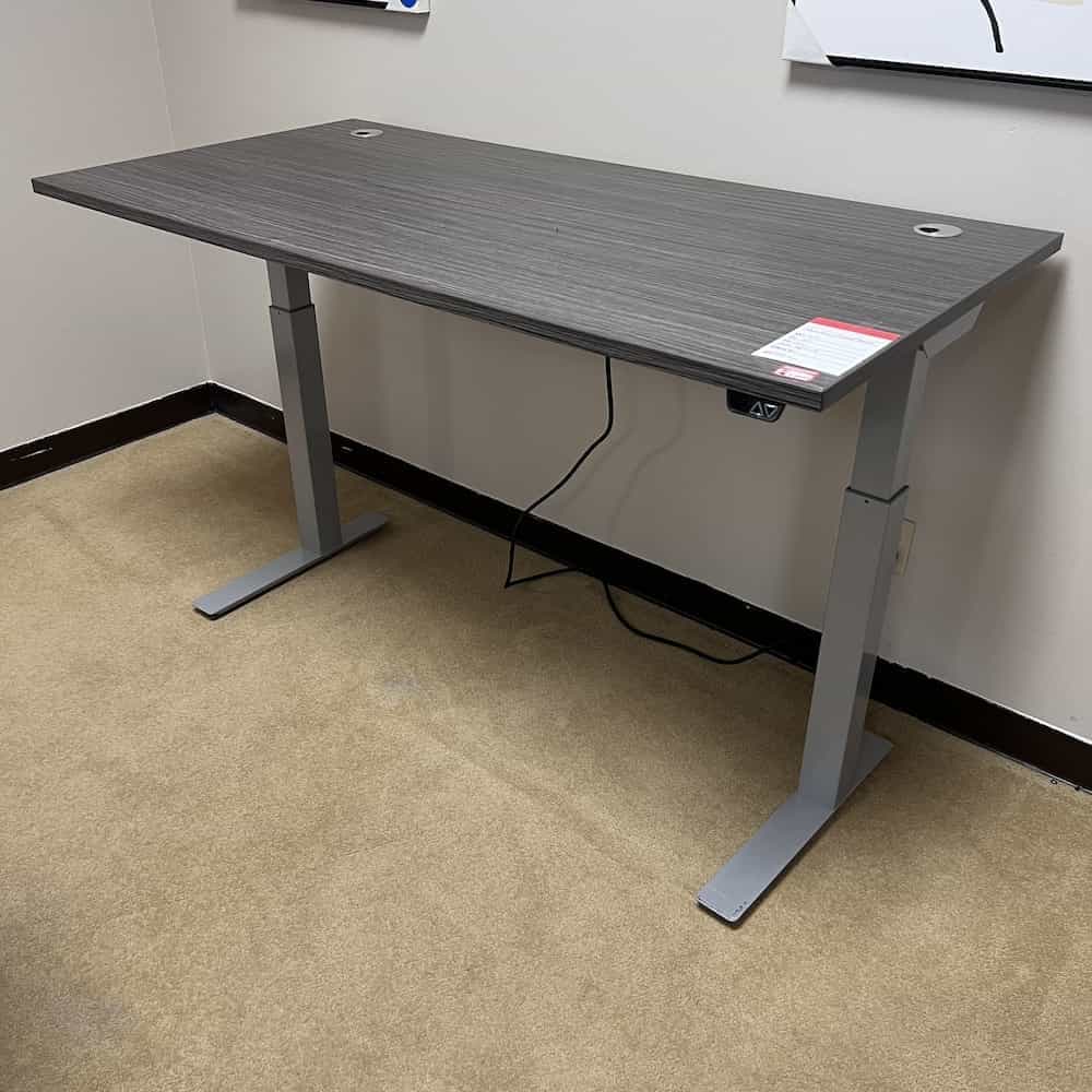 grey laminate desk height adjustable electric standing 60x30