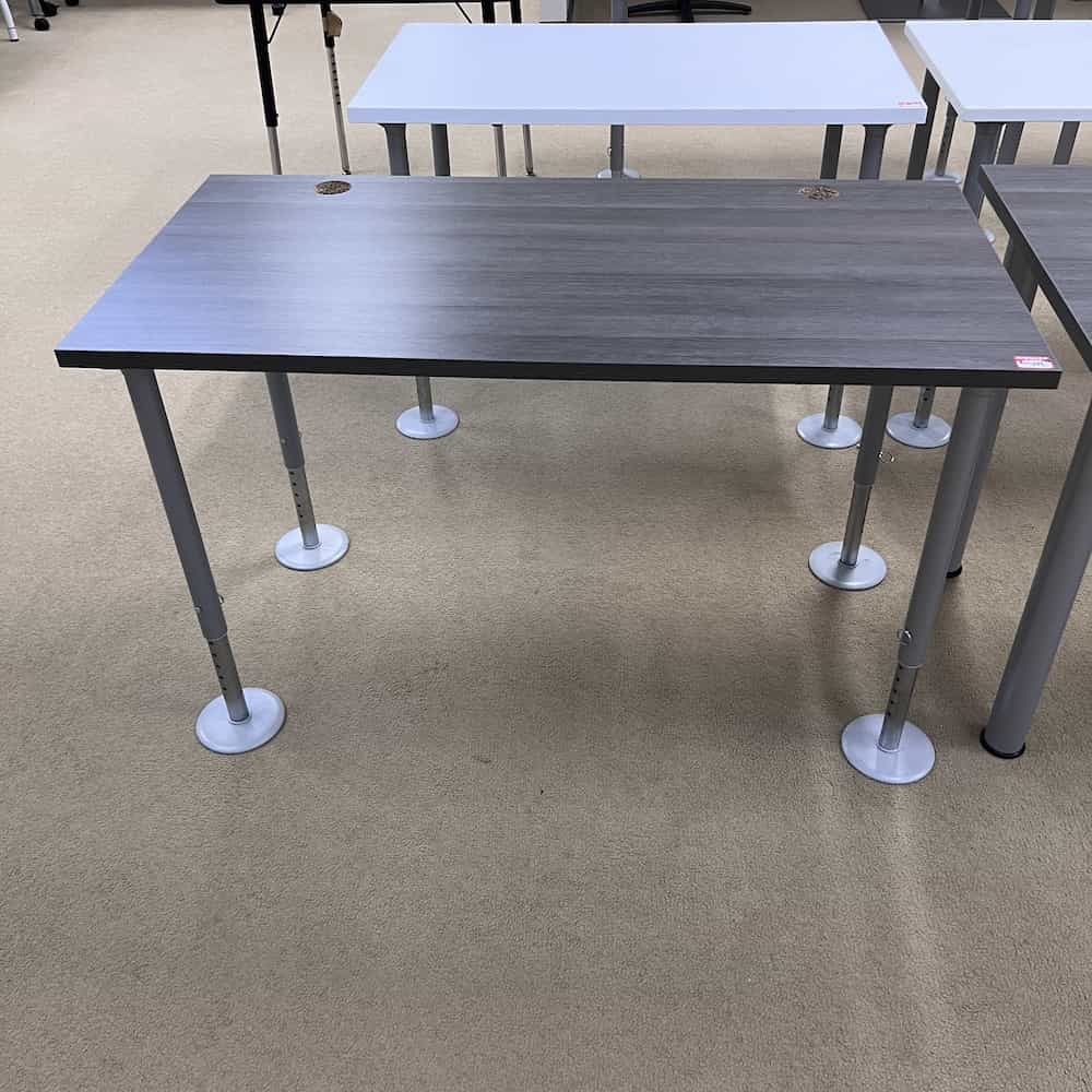 grey table desk with silver legs, 48 x 24