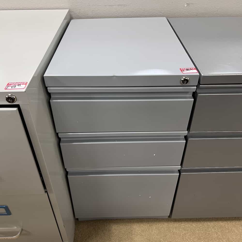 light grey box box file used storage pedestal cabinet