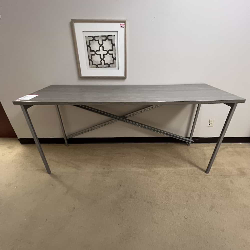 grey laminate table desk with grey legs and x base knoll