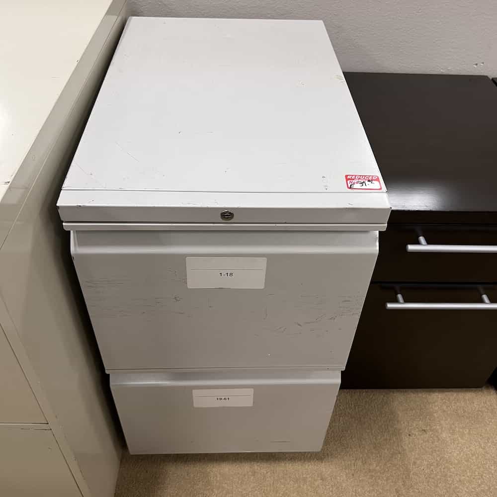 light grey metal 2 drawer vertical file cabinet