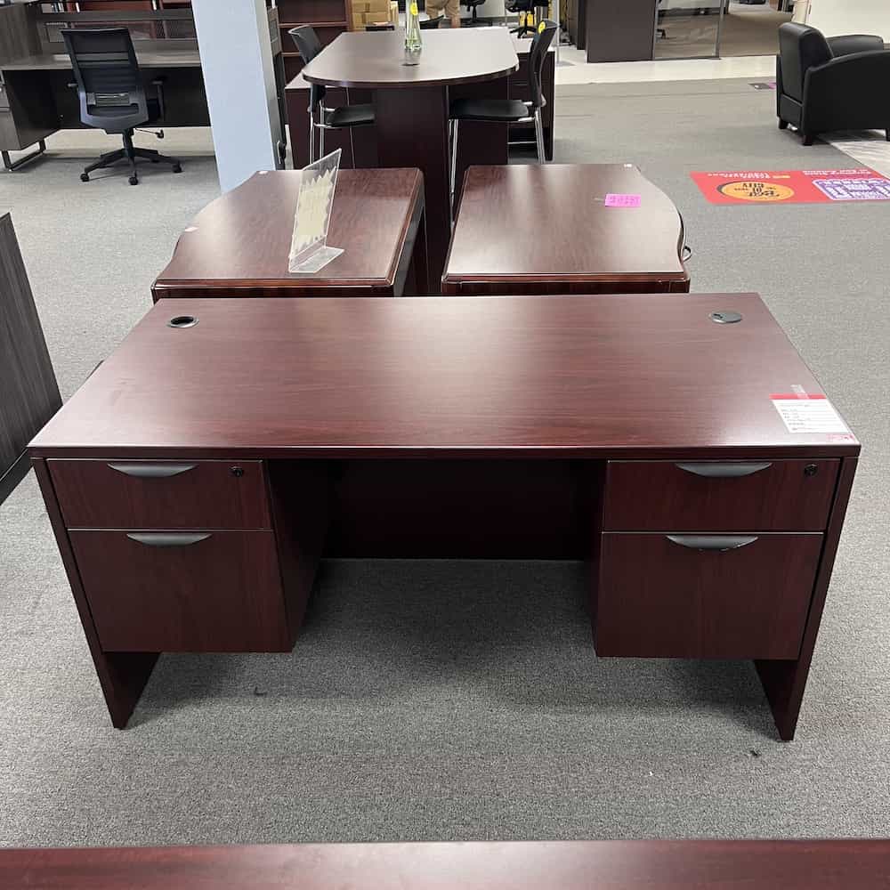 mahogany laminate desk 60x30 with 2 hanging box files