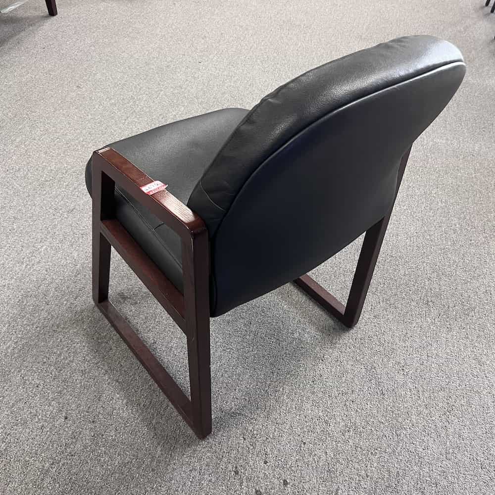 black vinyl plush guest chair hon with mahogany arms veneer