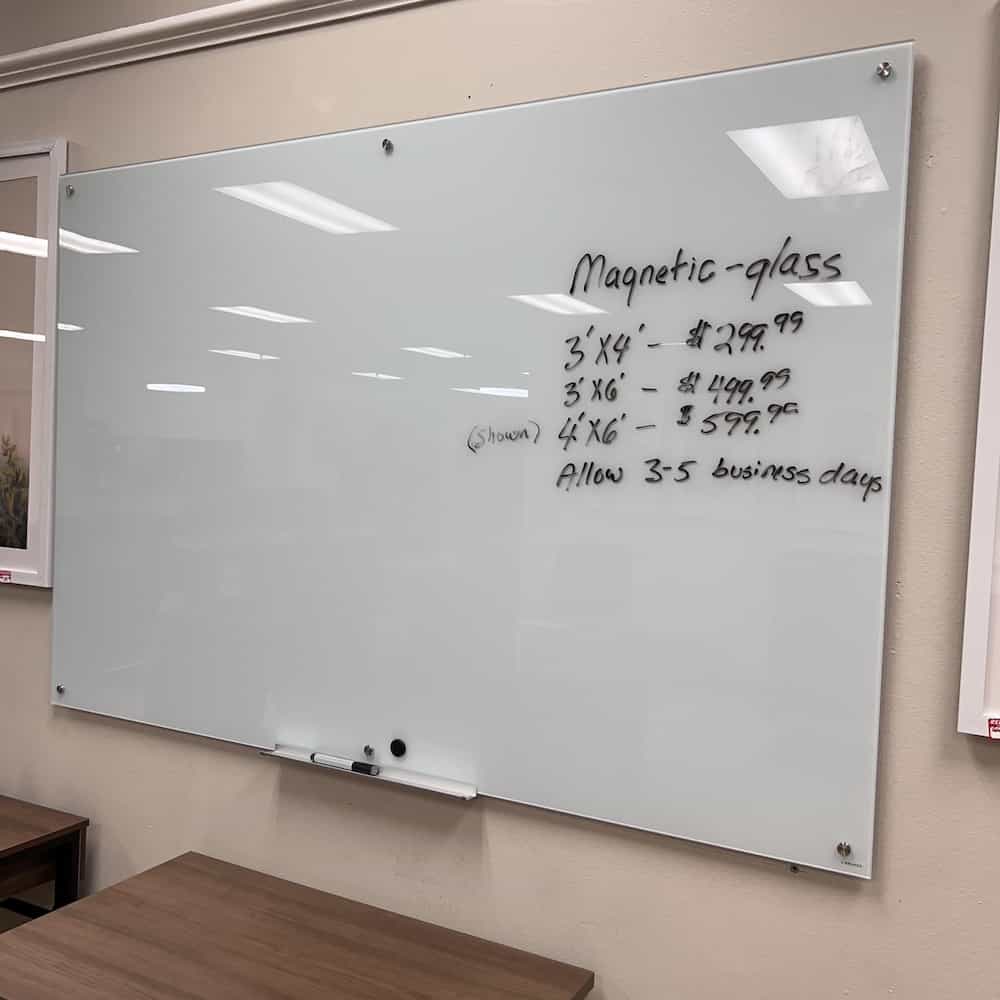 new white glass magnetic dry erase board