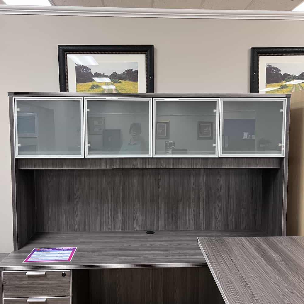 New - 36" High Hutch With 4 Glass Doors - Various Colors