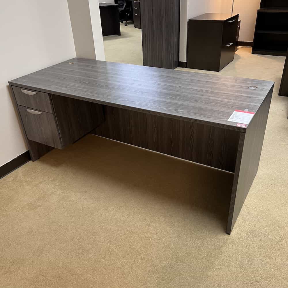 71 x 30 newport grey desk with hanging box/file