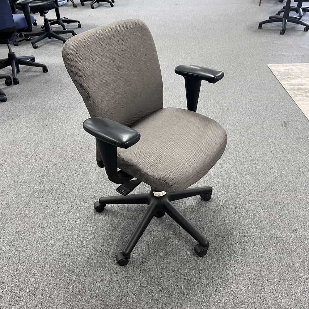 haworth look task chair, front, tan and black