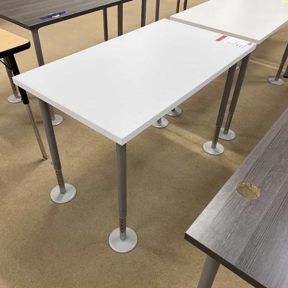 white laminate top 48x24 training table with grey legs