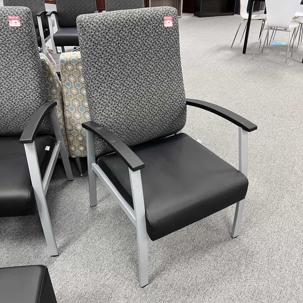 iron black compass guest chair high back nbf used reception seating