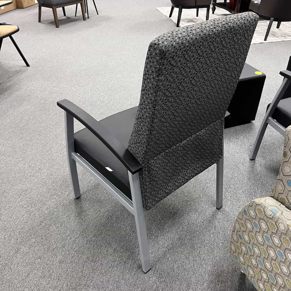 iron black compass guest chair high back nbf used reception seating