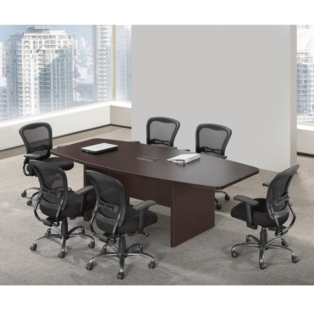 laminate 8 foot boat shaped conference table, new office furniture