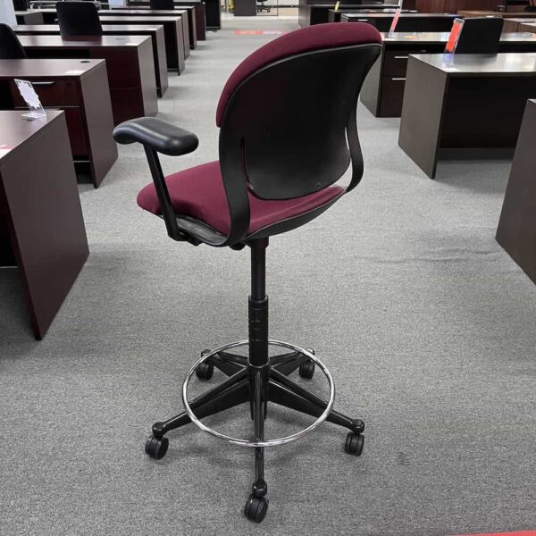 burgundy red herman miller equa office stool used