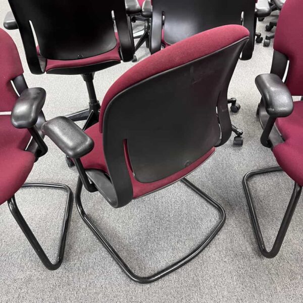 burgundy red herman miller sled equa chair used