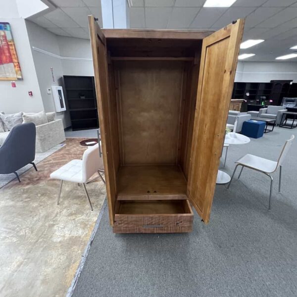 reclaimed wood wardrobe closet with drawer