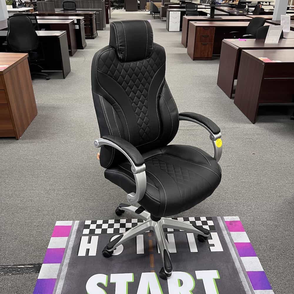 New - "Pilot" Black and Silver Executive Chair