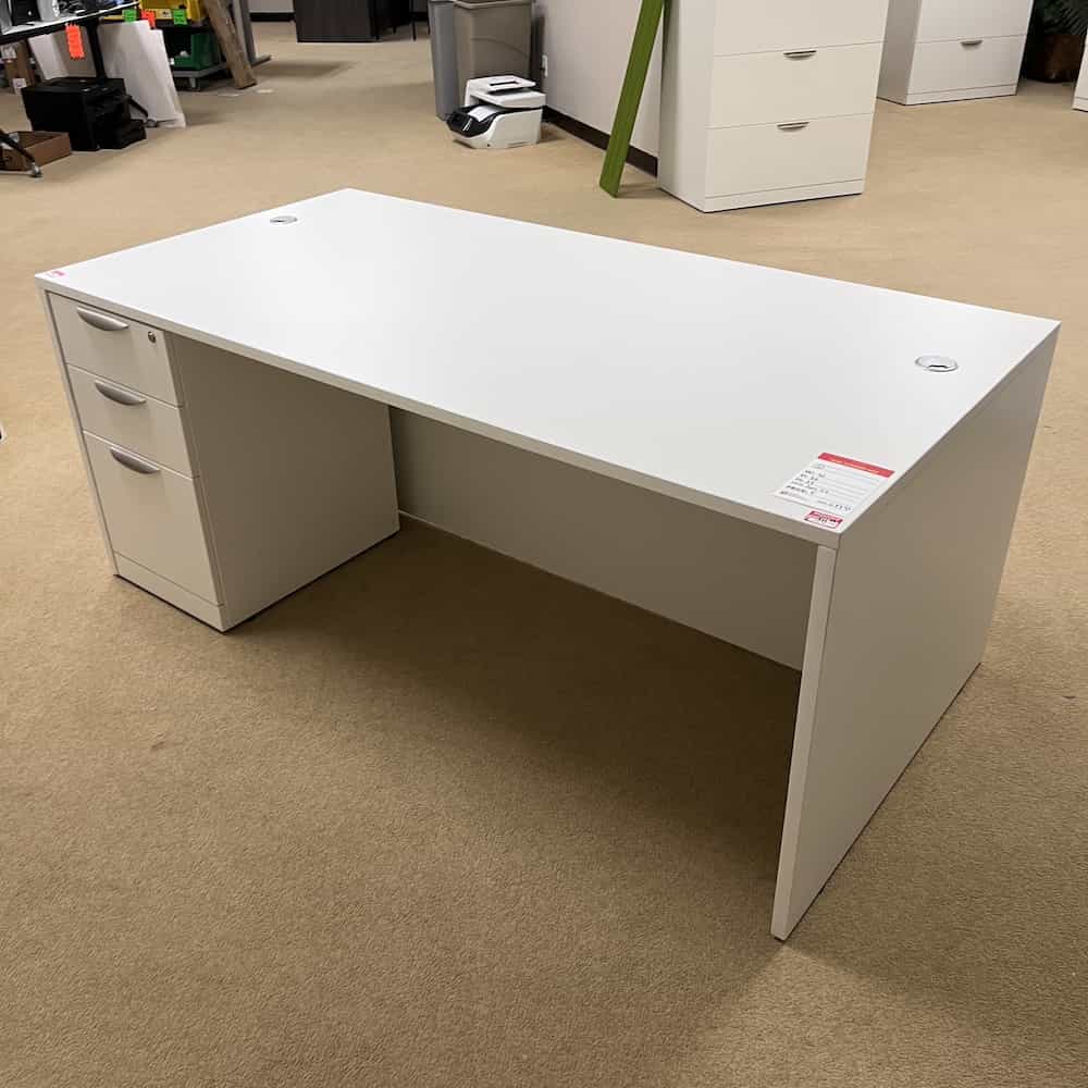 White laminate desk with drawers sales