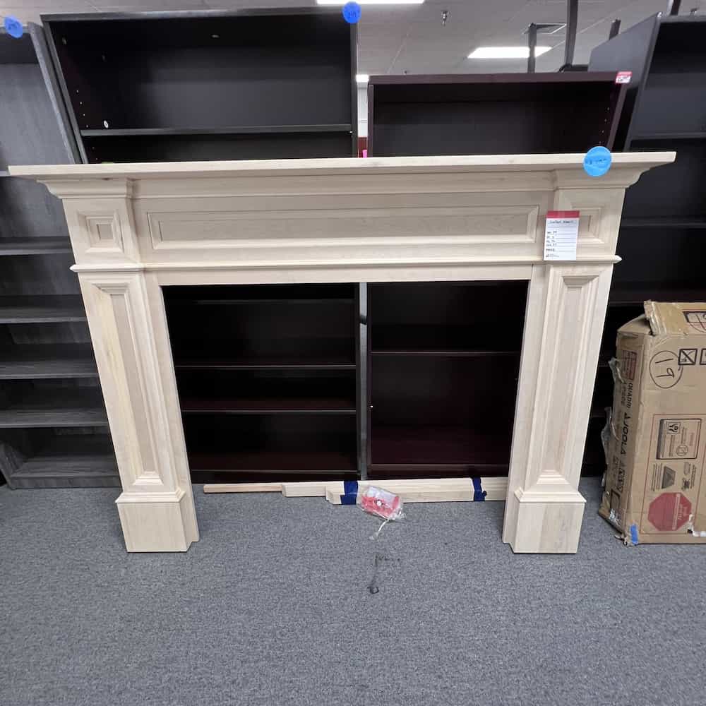 wood traditional fireplace mantle unpainted