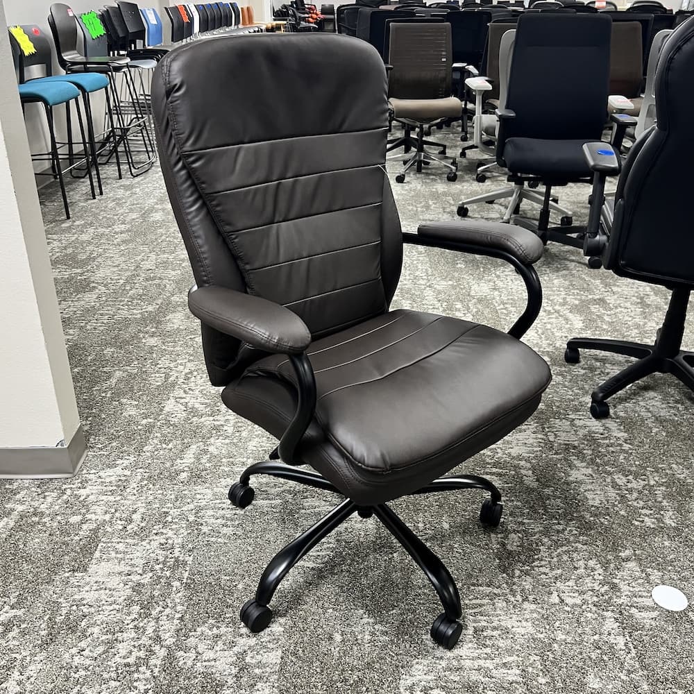 new brown bomber big and tall office chair, vinyl