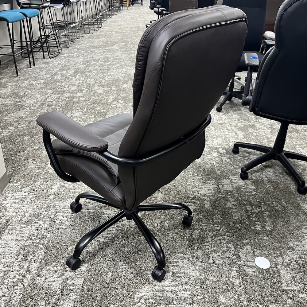 new brown bomber big and tall office chair, vinyl
