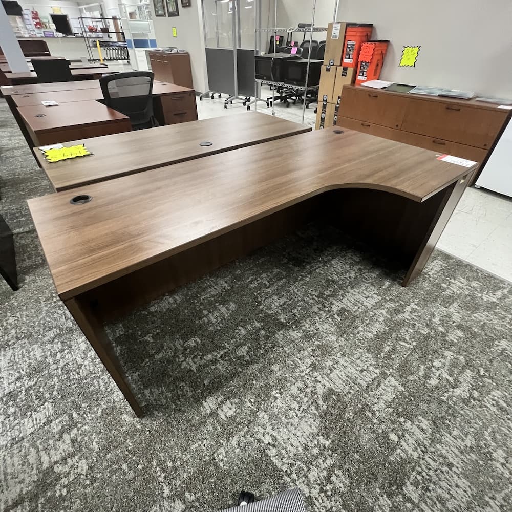 walnut desk shell porkchop L with right return