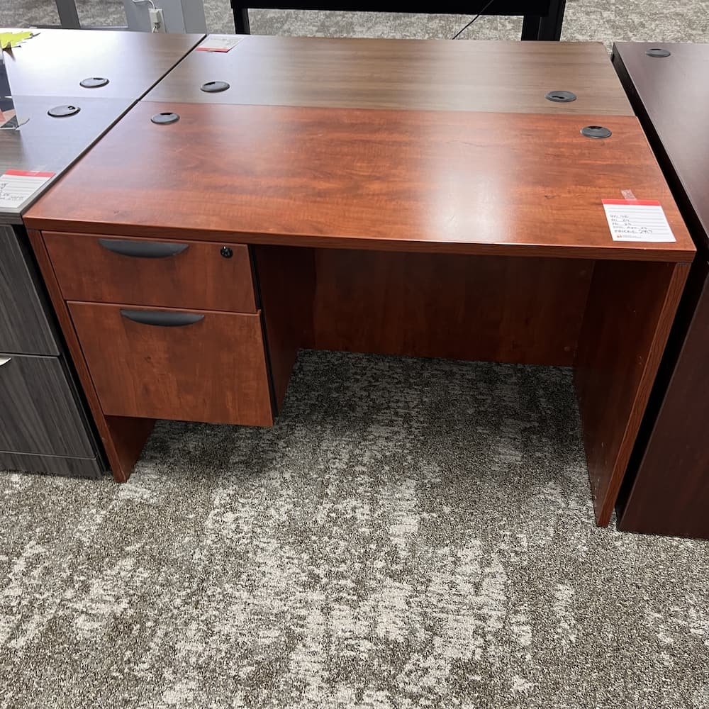 cherry laminate desk 48 x 24, with one hanging box/file