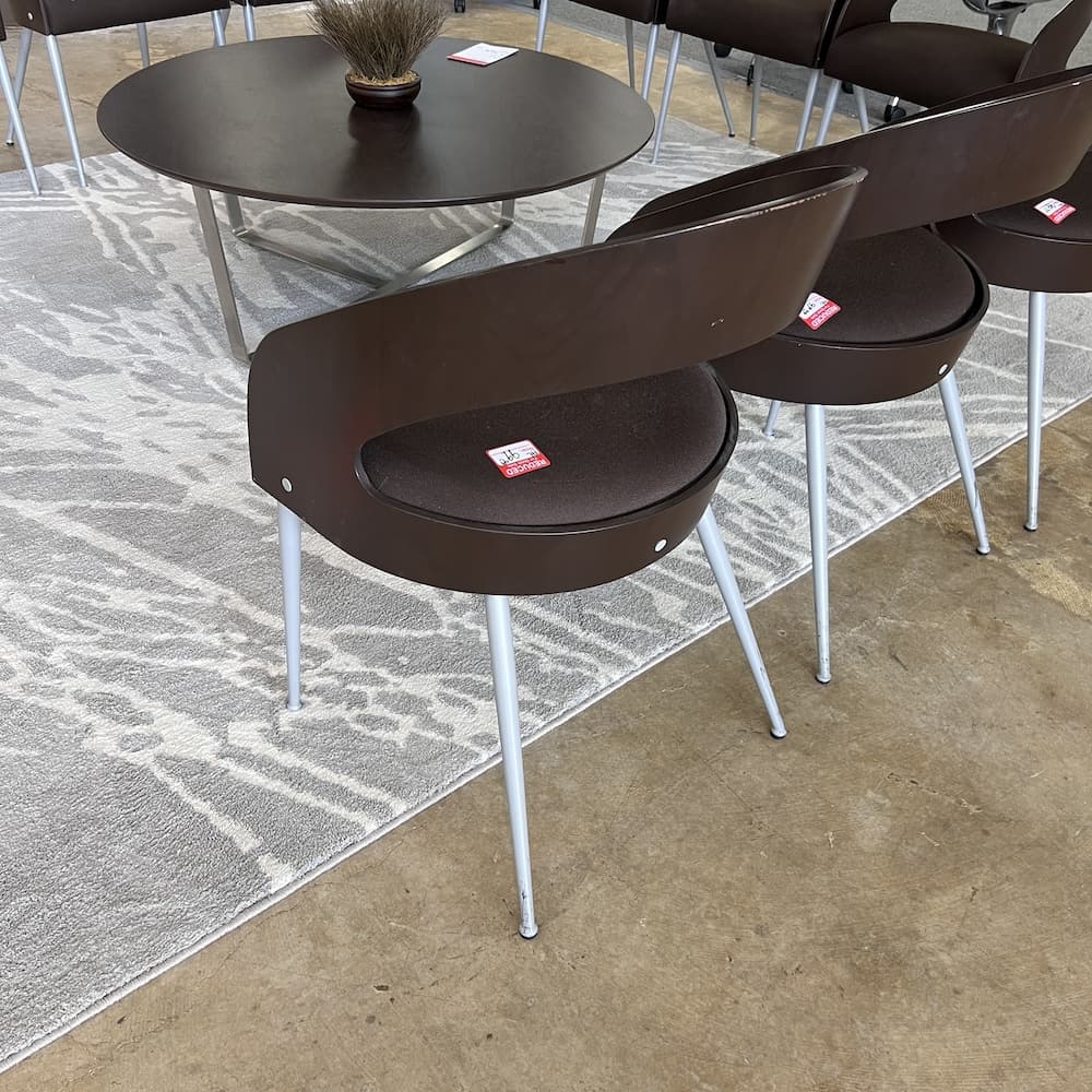 Global Marche Espresso and Brown Guest Chair Office Furniture Liquidations
