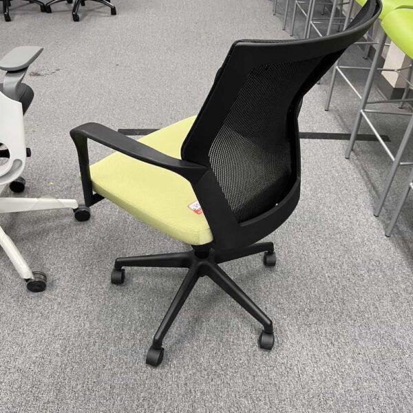 Green Upholstery and Black Mesh Back Conference Chair - Image 2