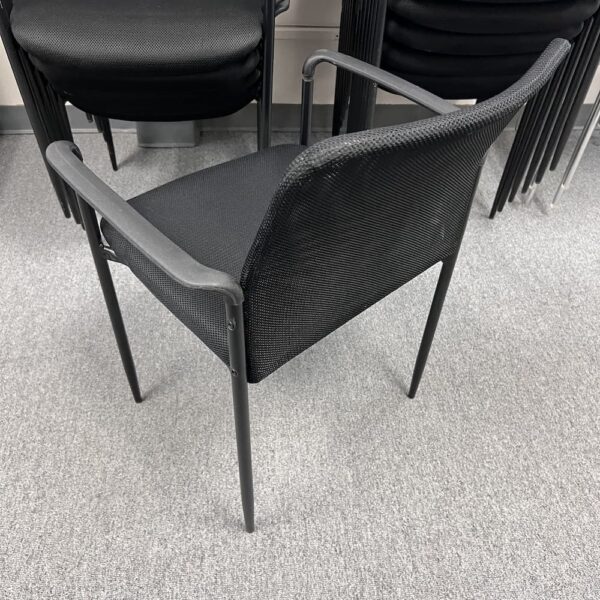 black mesh back stacking guest chair