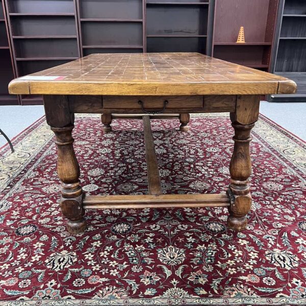 oak french parquetry table used dining