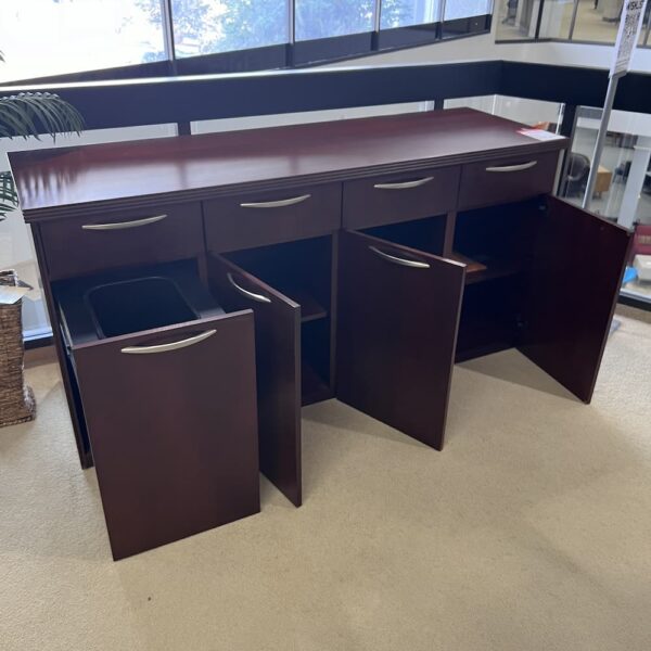 mahogany credenza hospitality buffet Kimball used office furniture