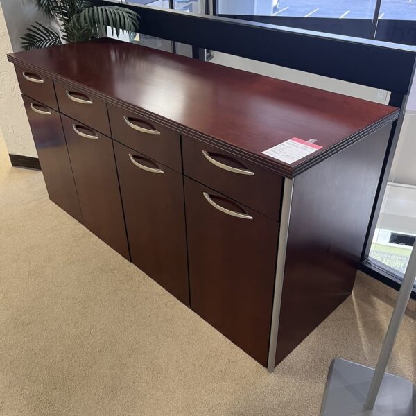 mahogany credenza hospitality buffet Kimball used office furniture