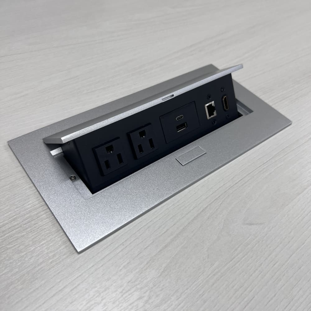 silver power insert for conference tables new for office