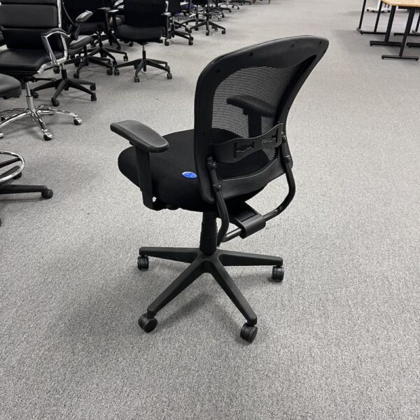 black office task chair mesh back with upholstered seat