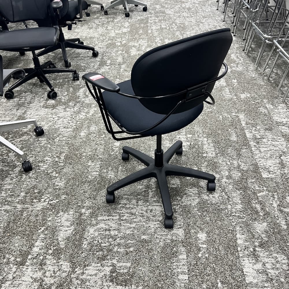 black upholstered steelcase uno task chair conference chair used office furniture