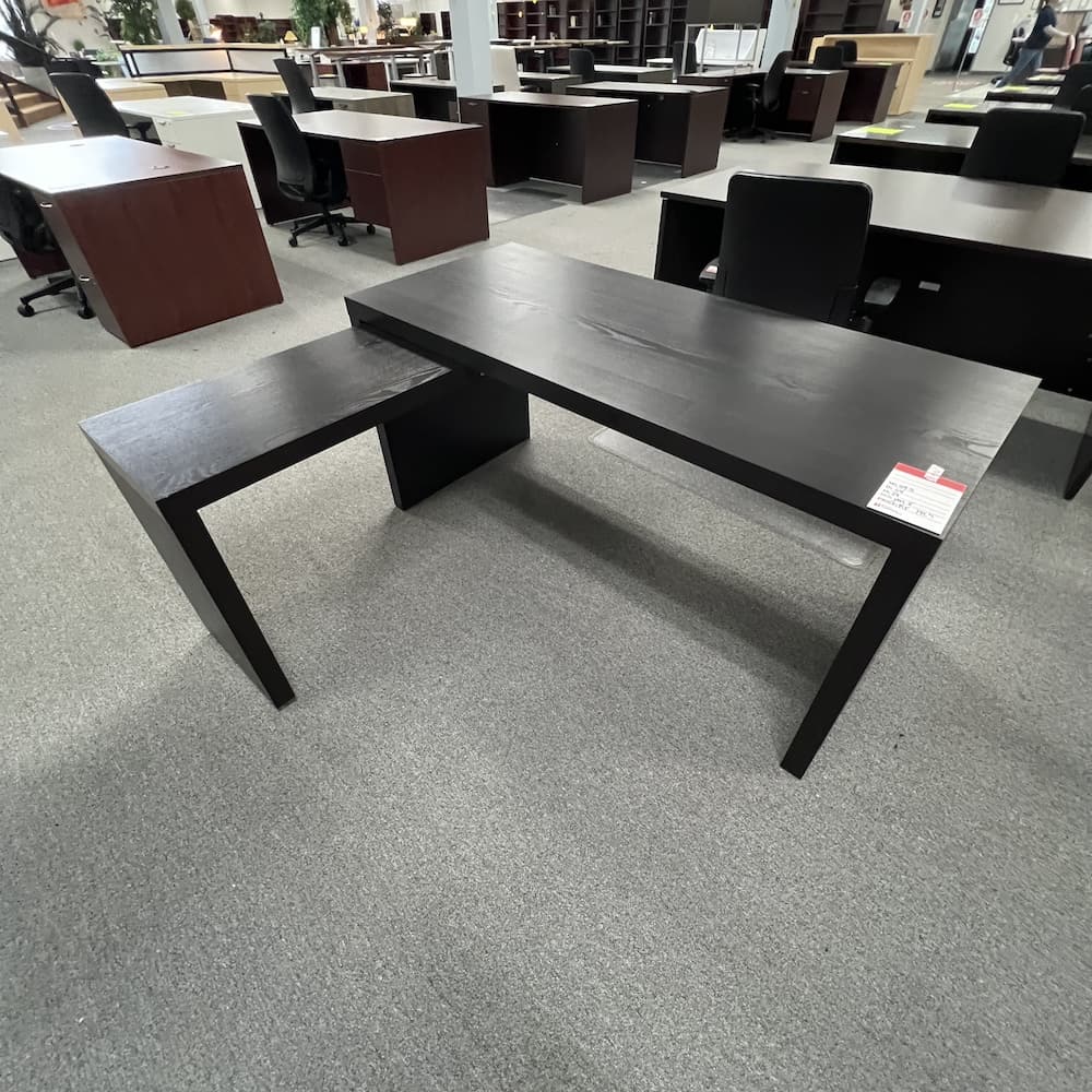 60 x 33 53 Ikea Malm Black L Desk with Pull Out Return Left Return Office Furniture Liquidations