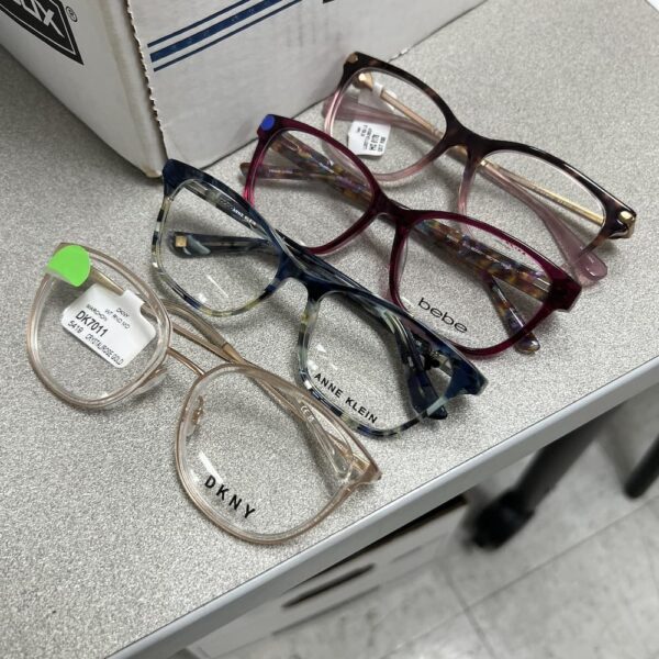 glasses frame designer samples various brand name one-of-a-kind adult