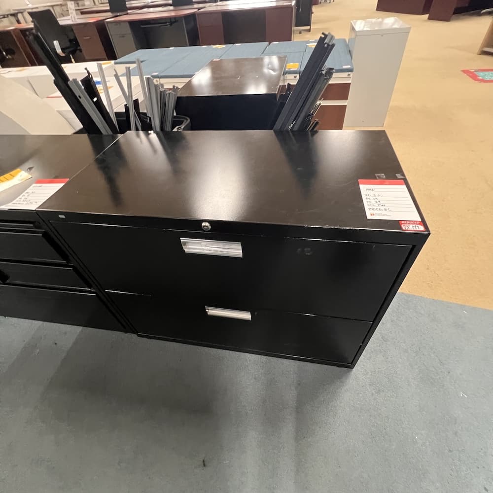 black metal 2 drawer lateral hon cabinet, used office furniture