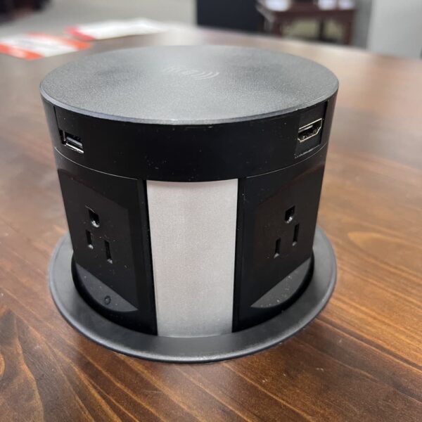 black power hub table insert, mag safe, electric plug, usb