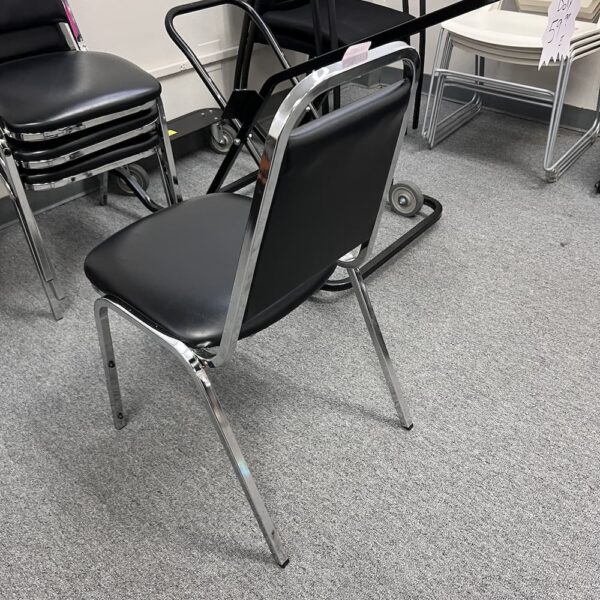 black vinyl banquet chair stacking chrome legs