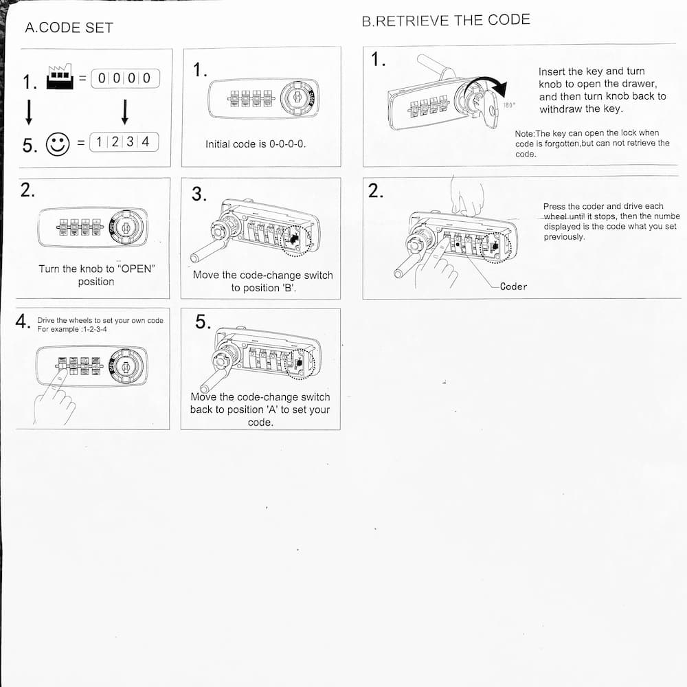 dc pedestal combo lock instructions