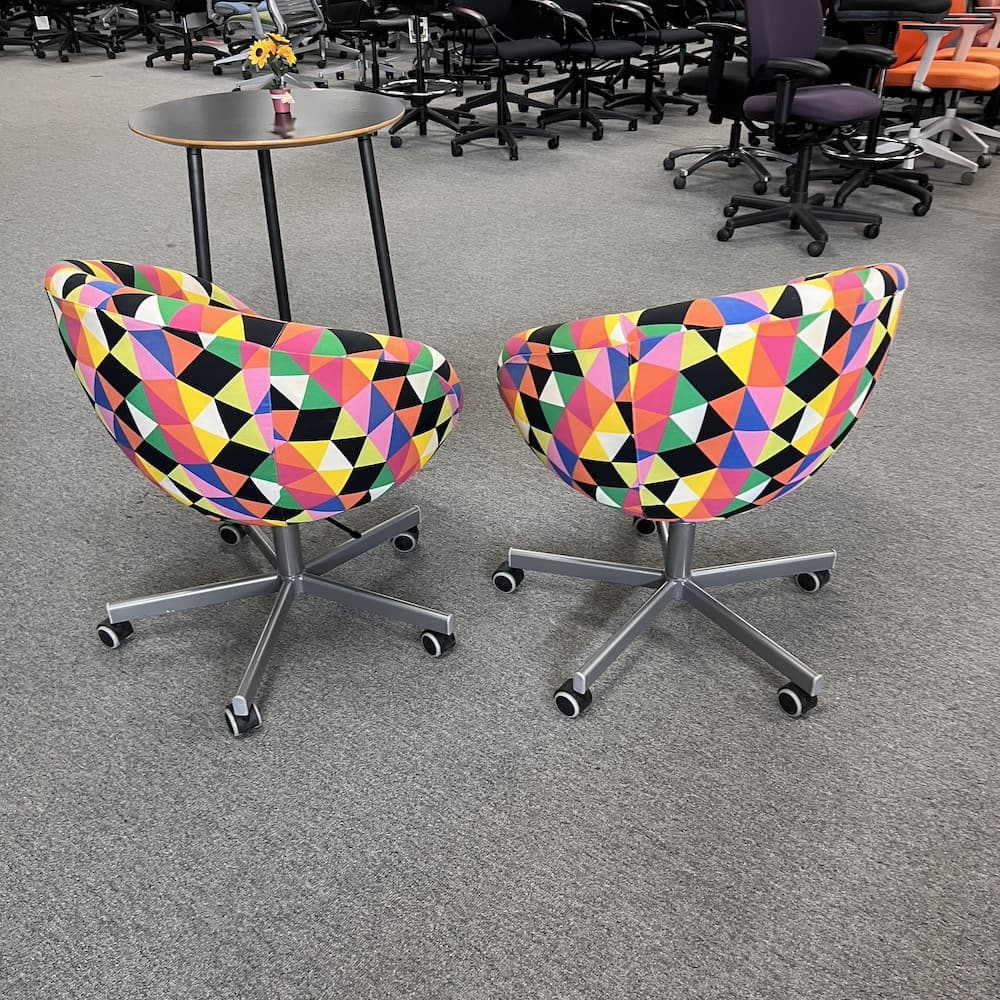 Set of 2 - IKEA Skruvsta Multi-color Bucket Swivel Chair | Office