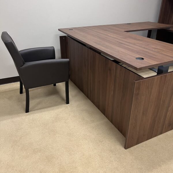 New - 71" x 72" Height Adjustable Standing L-Desk with Privacy Shell - 5 Colors - Image 2