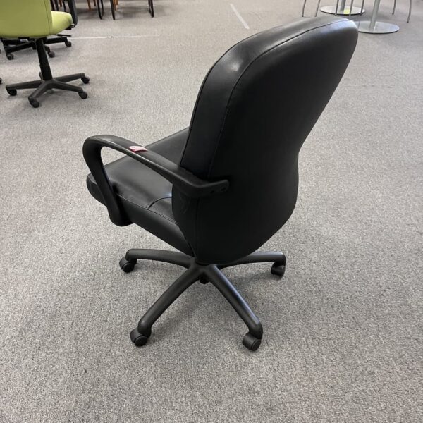 black vinyl conference chair used mid back chroma craft used office furniture