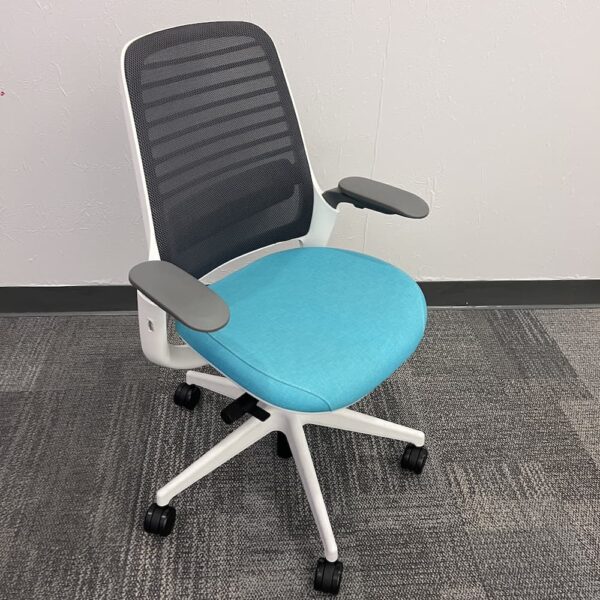aqua steelcase series 1 task chair grey mesh back used office furniture