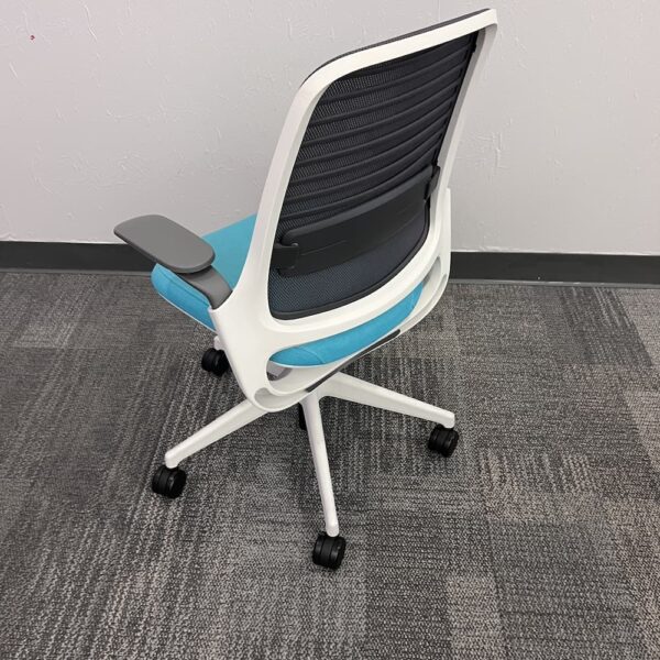 aqua steelcase series 1 task chair grey mesh back used office furniture