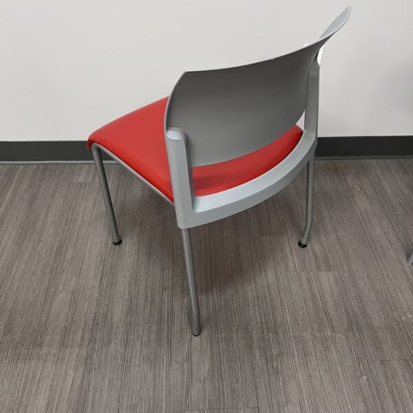 red vinyl stacking chair steelcase move padded used office furniture