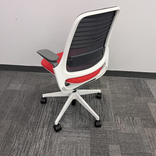 red steelcase series 1 task chair grey mesh back used office furniture
