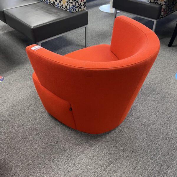red orange upholstery Joel swivel chair steelcase coalesse lounge commercial seating used